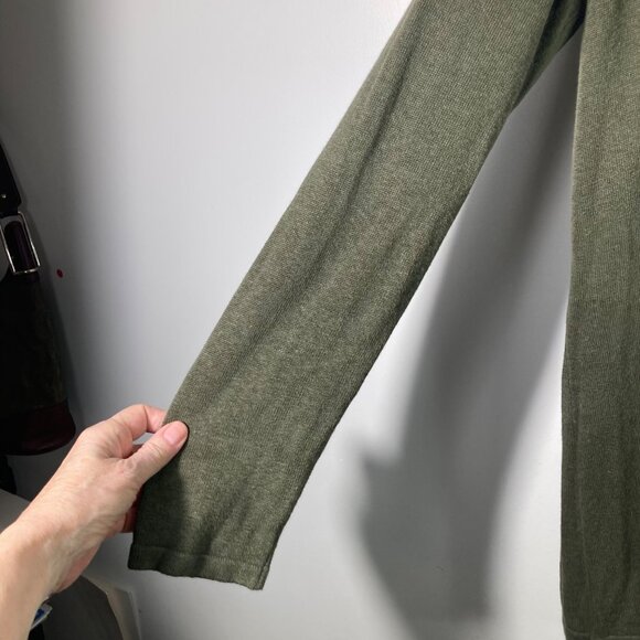 Womens J Jill Linen Blend Button Cardigan Green M Tall Linen Rayon - Picture 6 of 9